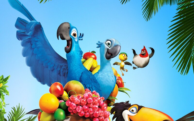 Blue Macaw Parrots — Cheerful