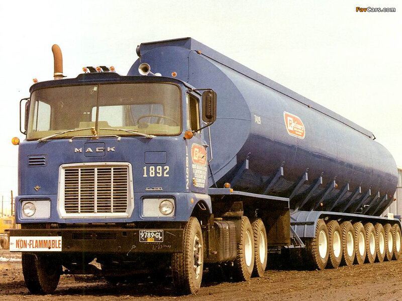 Blue Mack Tanker Truck