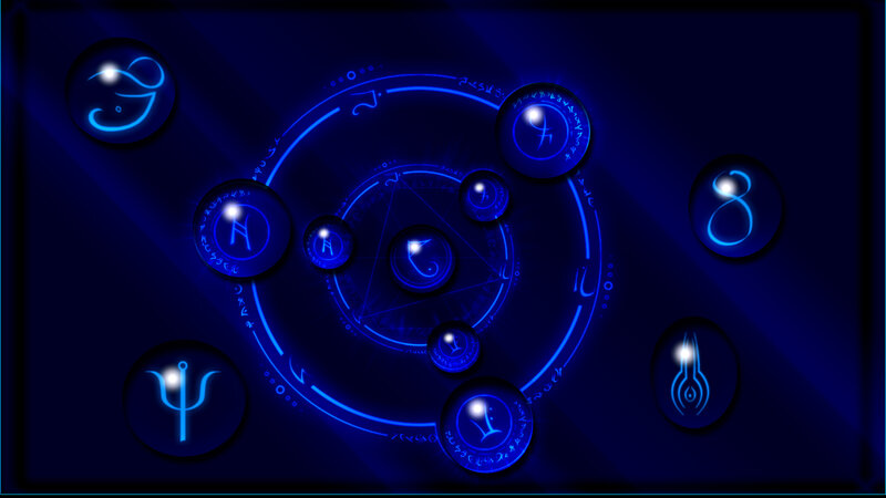 Blue Magical Symbols