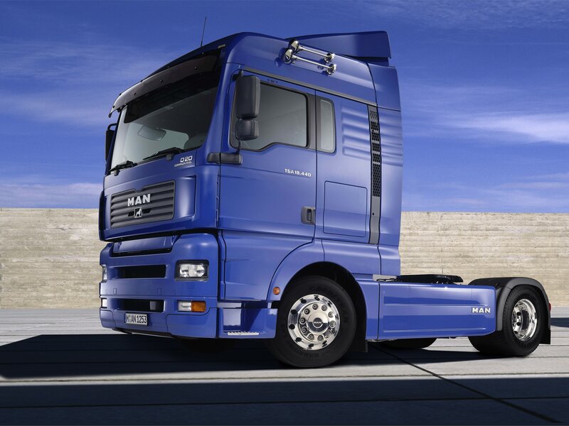 Blue MAN truck cab