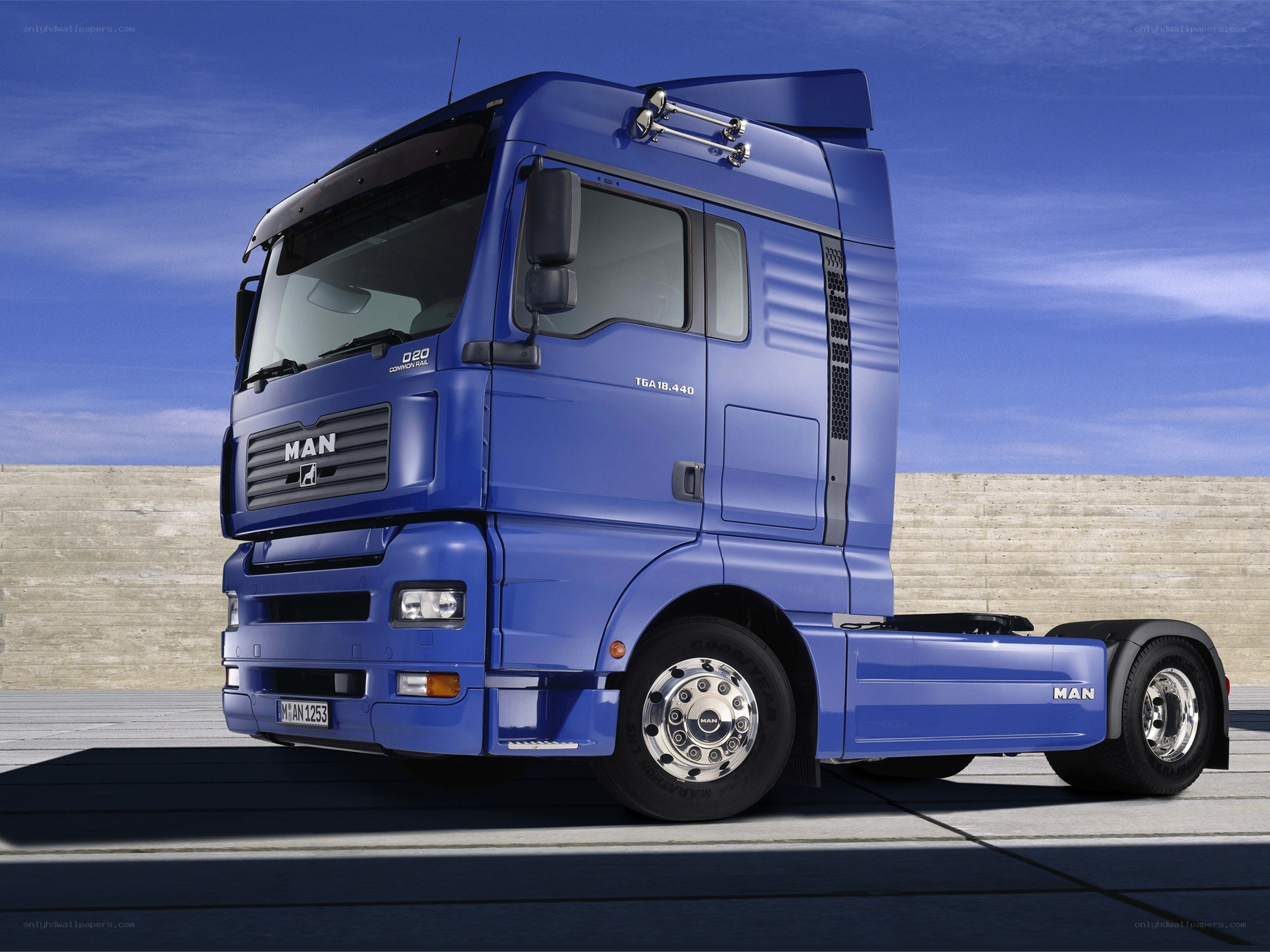 Blue MAN truck cab