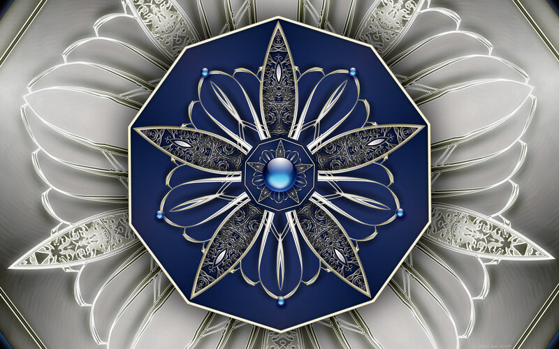 Blue Mandala Design — Symmetrical