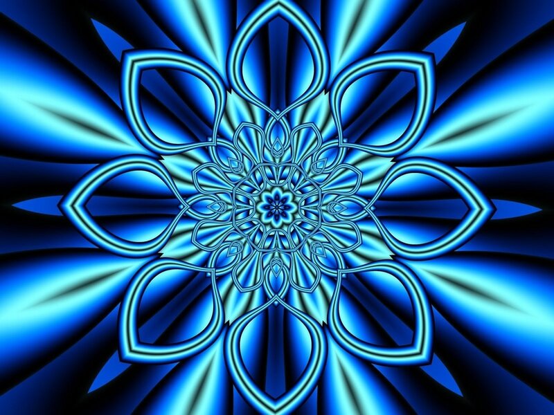 blue mandala fractal pattern