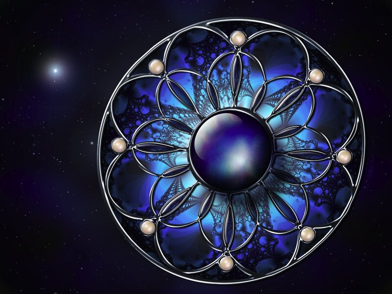 blue mandala in space