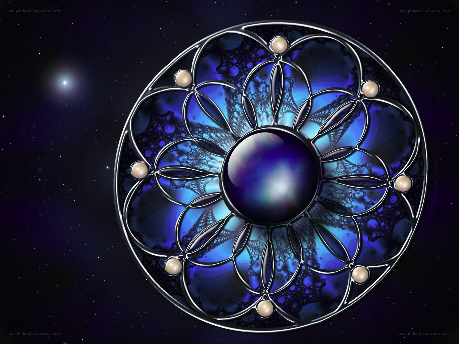 blue mandala in space