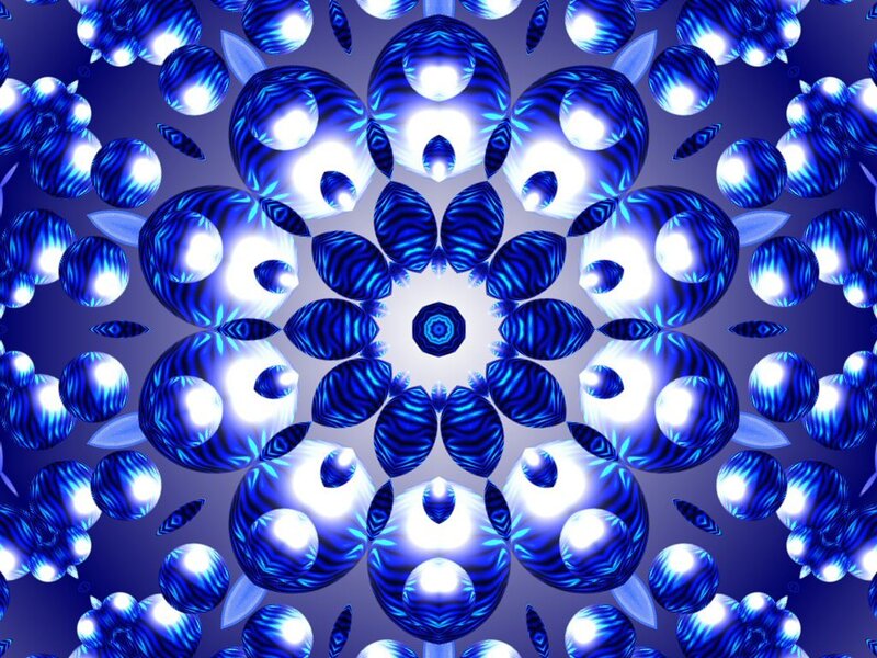 Blue Mandala Pattern — Hypnotic, Abstract, Spheres