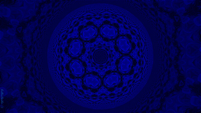 Blue Mandala Pattern — Hypnotic, Digital Art, Circle