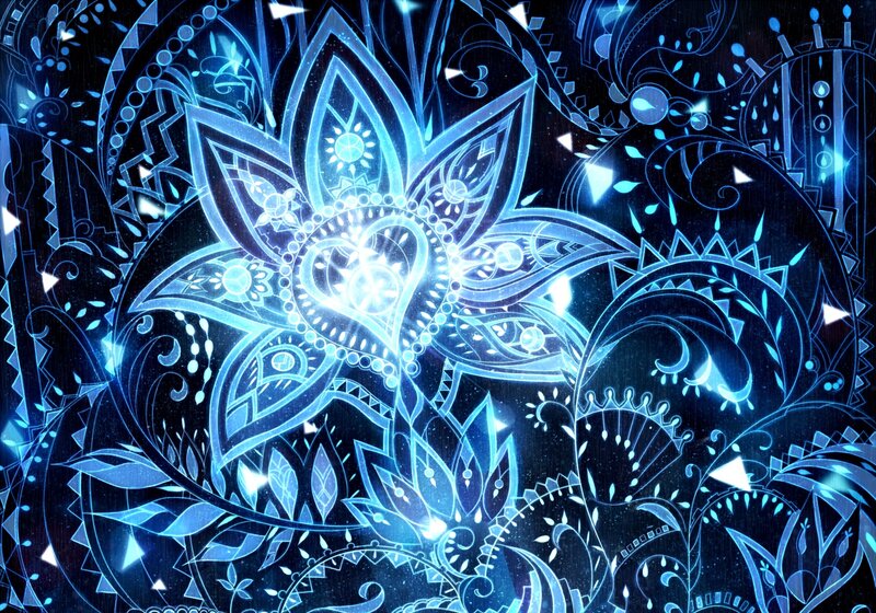 Blue Mandala Pattern — Hypnotic, Digital Art, Flowers