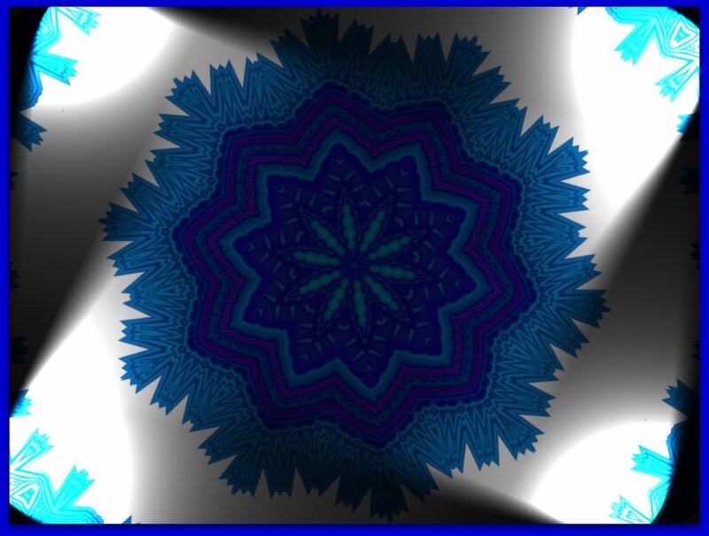 Blue Mandala Pattern — Hypnotic, Digital Art, Geometric