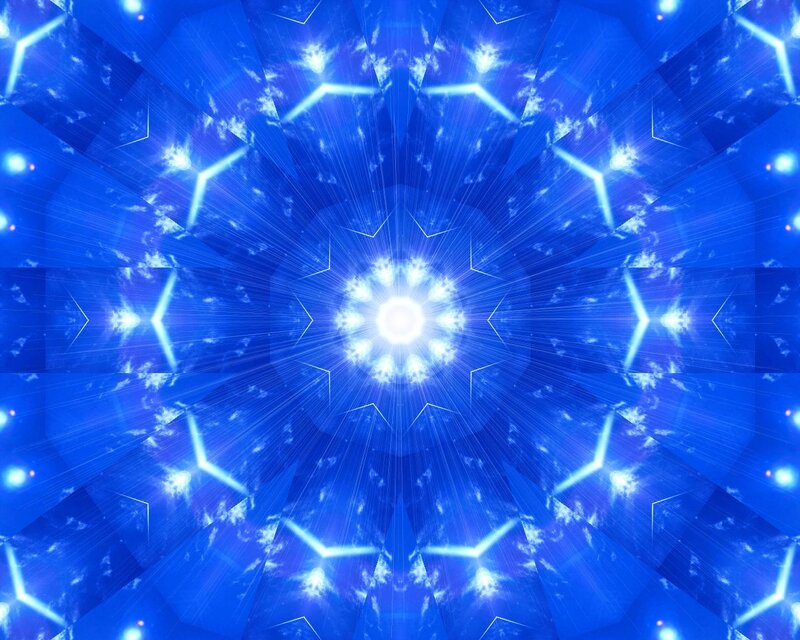 Blue Mandala Pattern — Hypnotic, Digital Art
