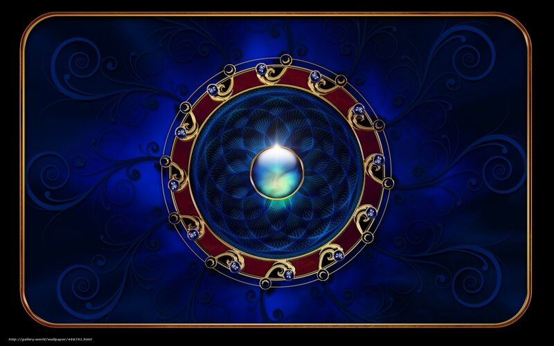 Blue Mandala with Central Orb