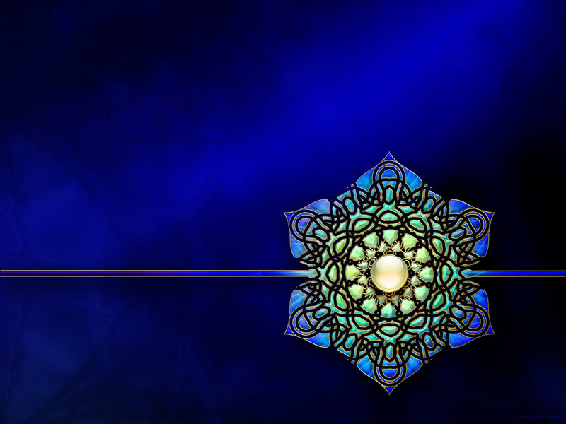 blue mandala with central pearl