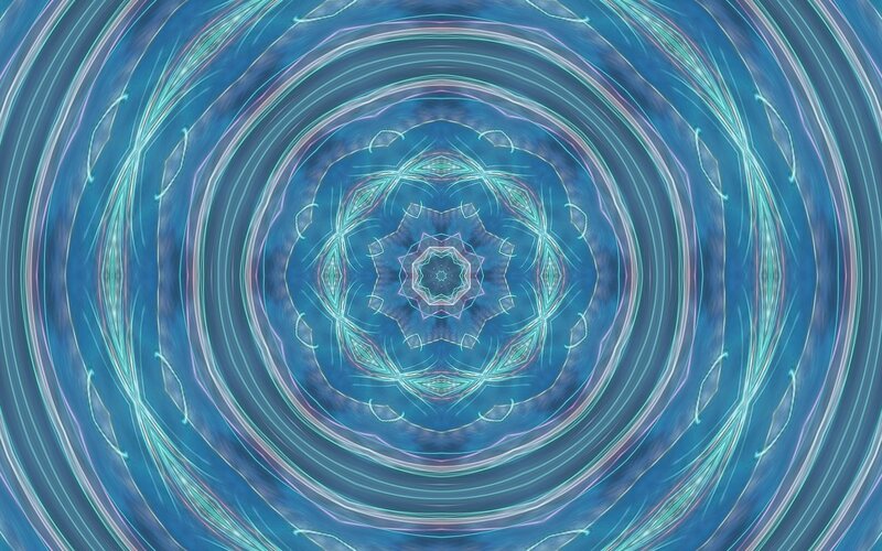 blue mandala with concentric rings