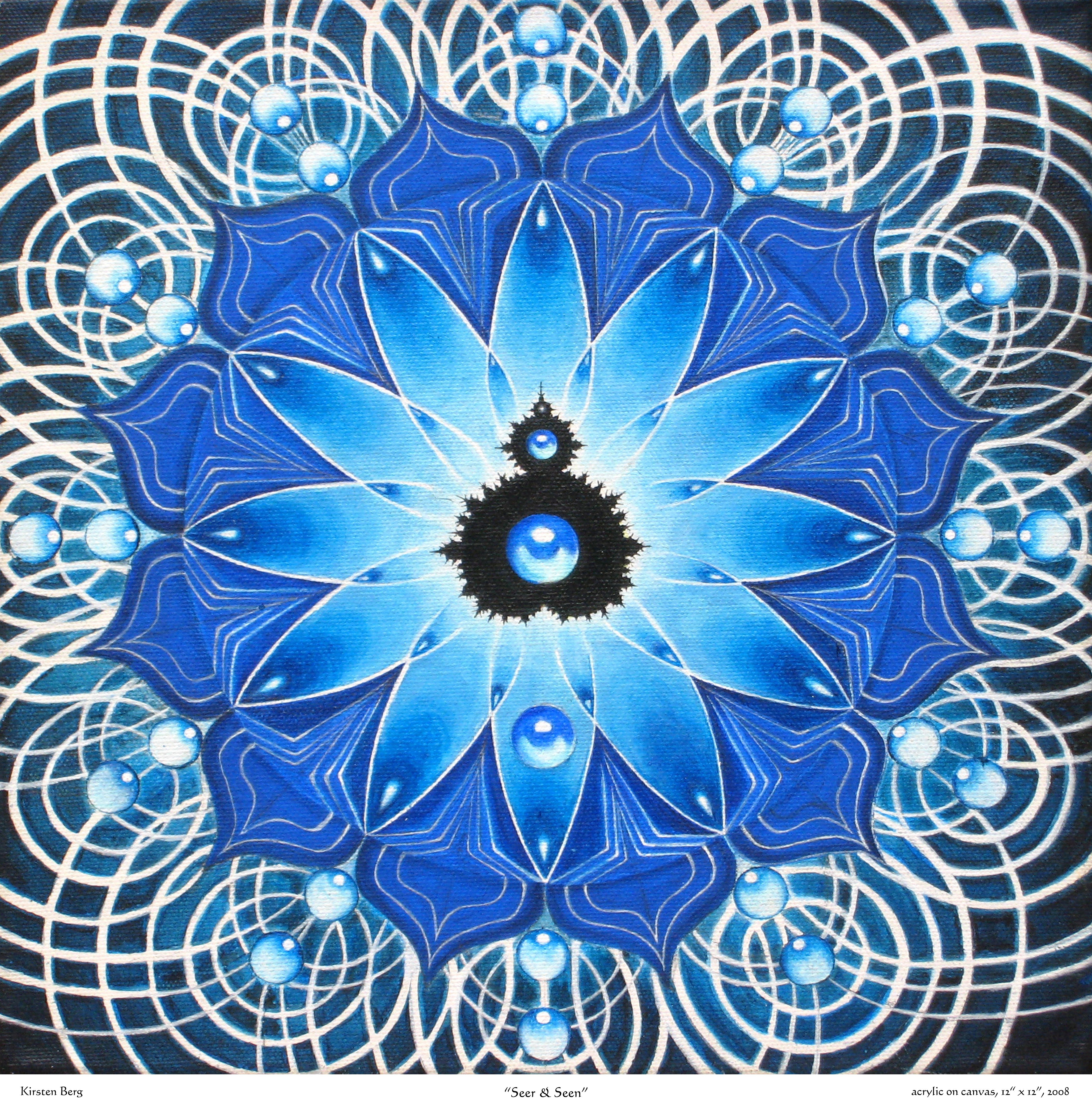 Blue Mandala with Fractal Center