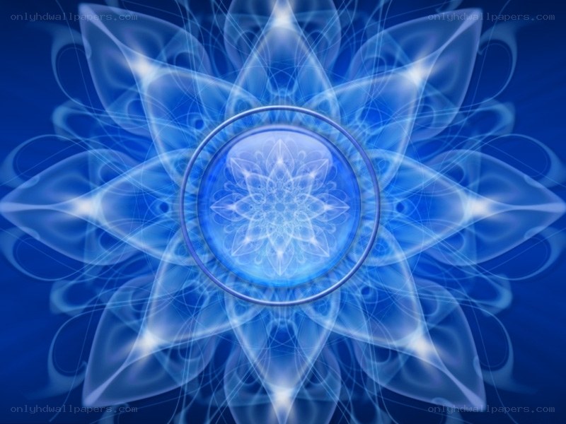 Blue mandala with glowing center