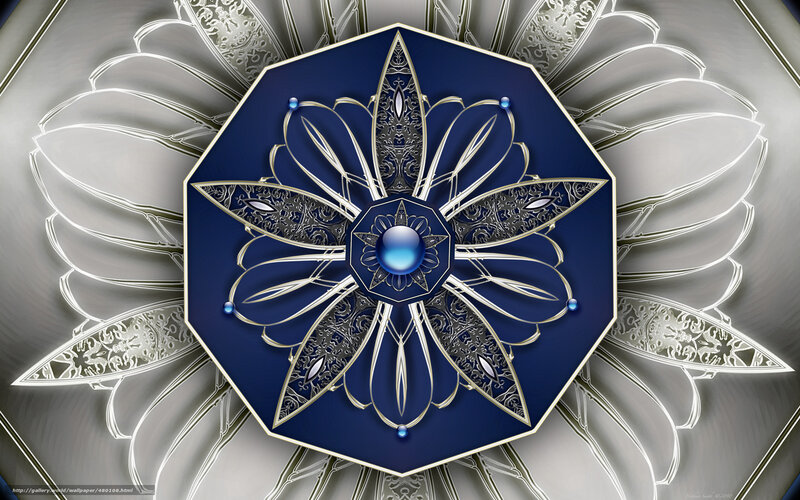 blue mandala with silver filigree