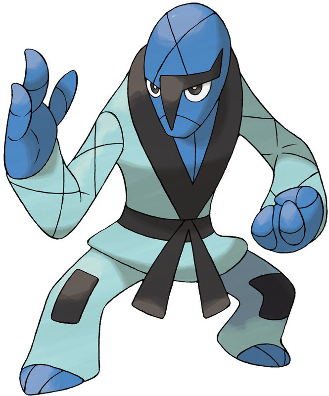 Blue martial arts Pokémon
