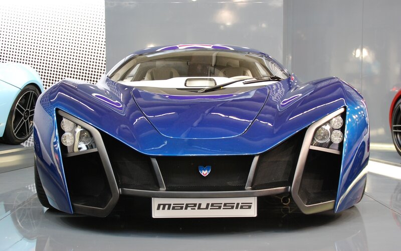 Blue Marussia sports car