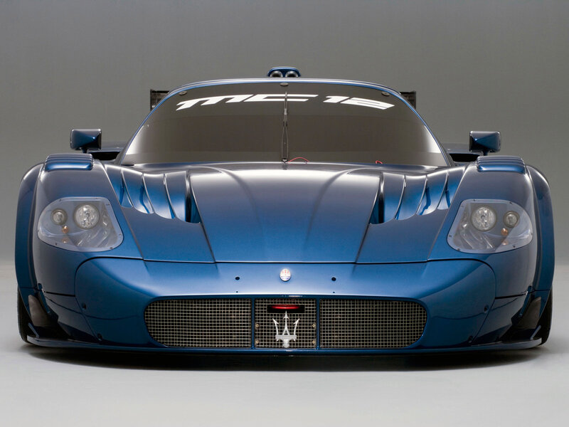 Blue Maserati MC12 race car
