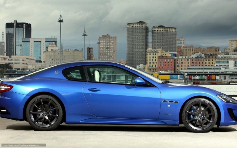 Blue Maserati sports car