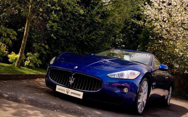 Blue Maserati sports car