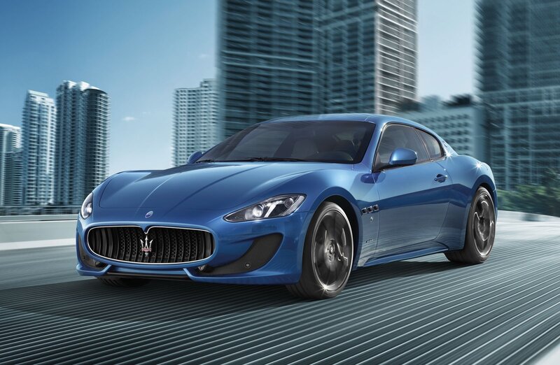 Blue Maserati sports car