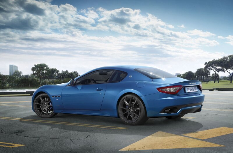 Blue Maserati sports car