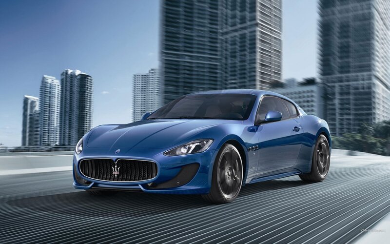 blue Maserati sports car