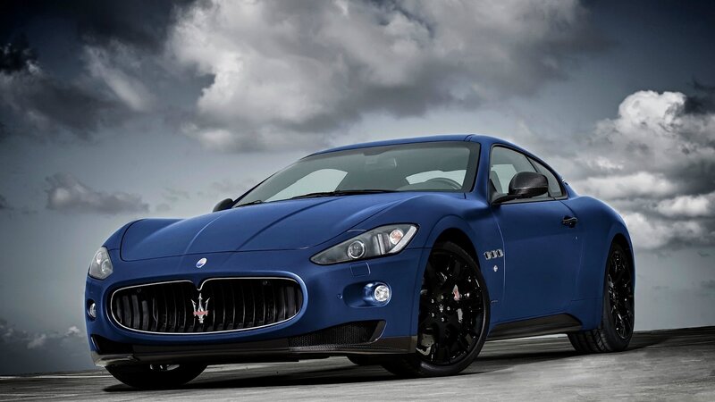Blue Maserati sports car