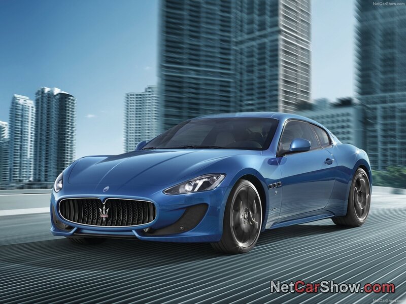 Blue Maserati sports car