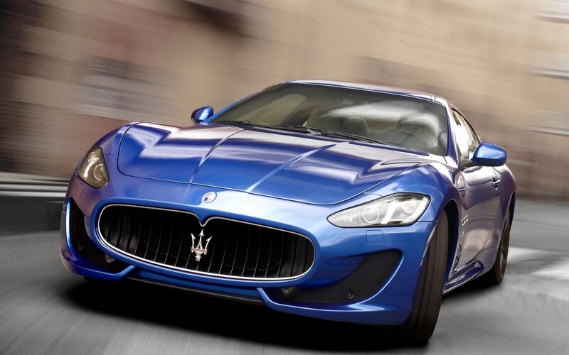 Blue Maserati sports car