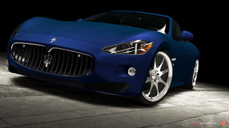 blue maserati sports car
