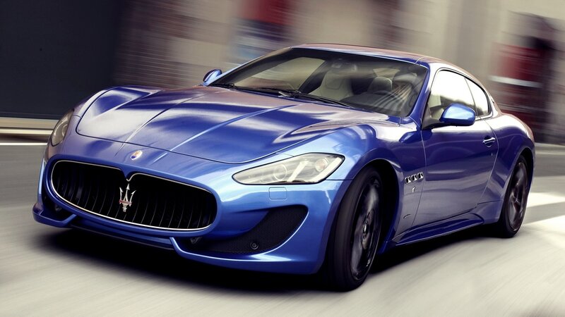 blue Maserati sports car