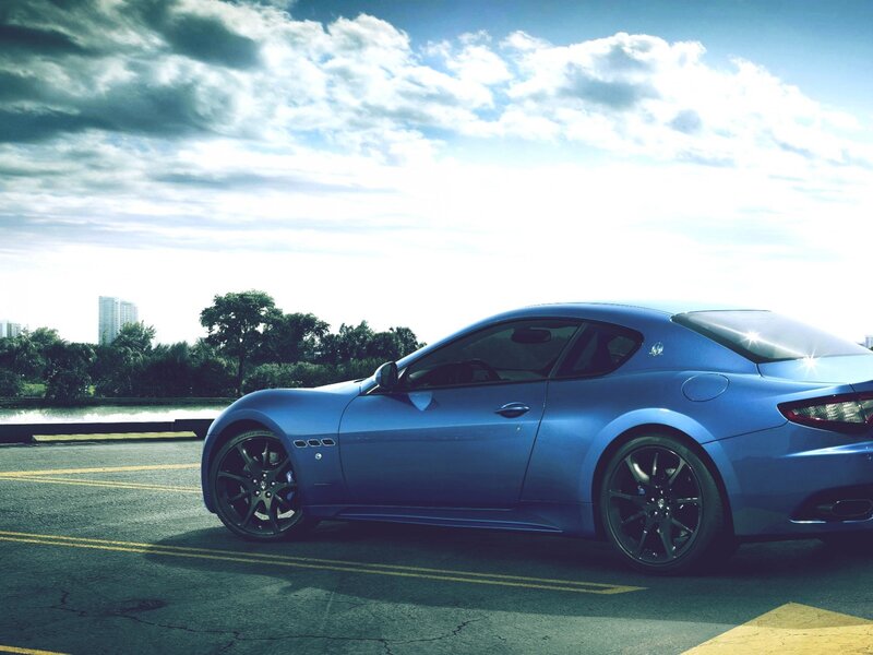 Blue Maserati sports car