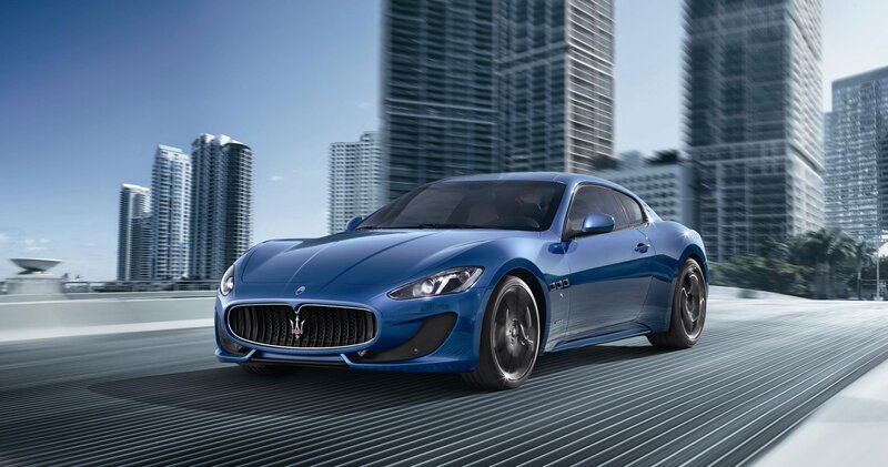 Blue Maserati sports car
