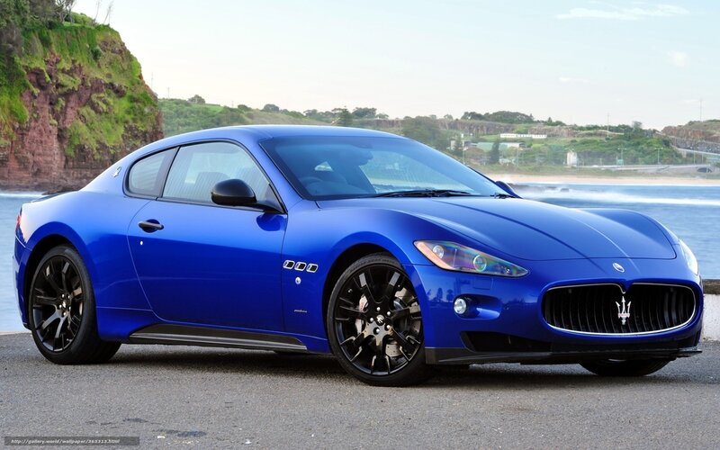 Blue Maserati sports car