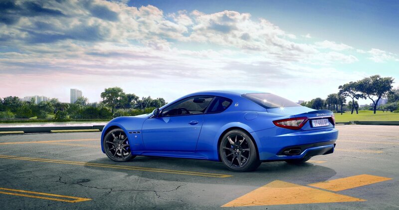 Blue Maserati sports car