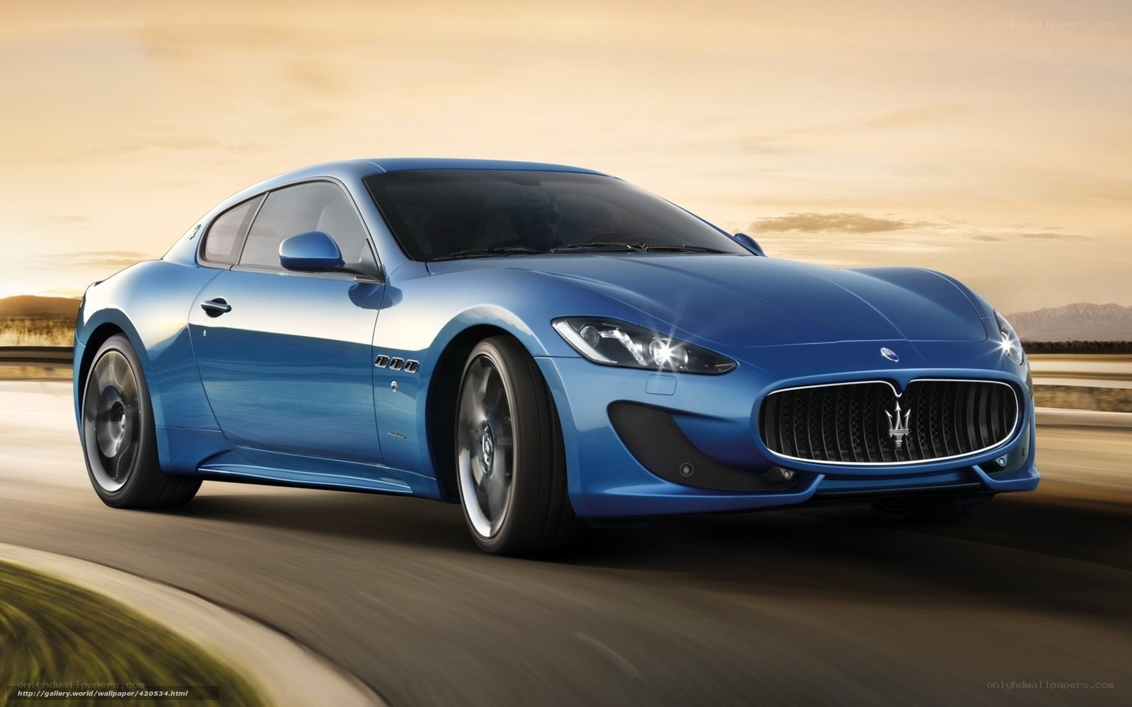 Blue Maserati sports car
