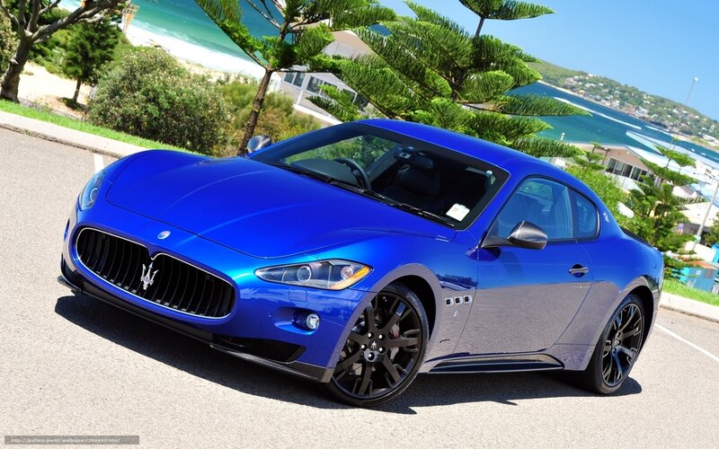 Blue Maserati Sports Car — Bright, Sunny, Afternoon