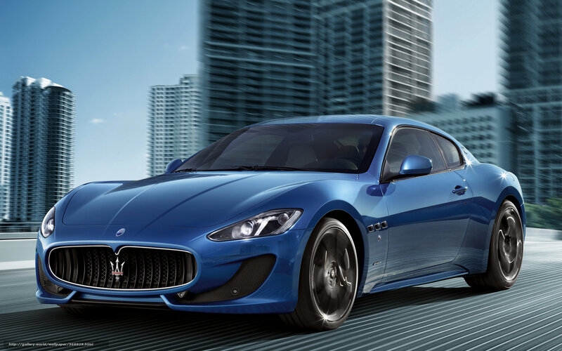 Blue Maserati Sports Car — Dynamic