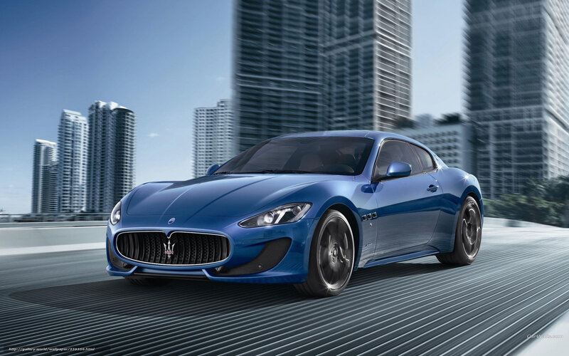 Blue Maserati sports car