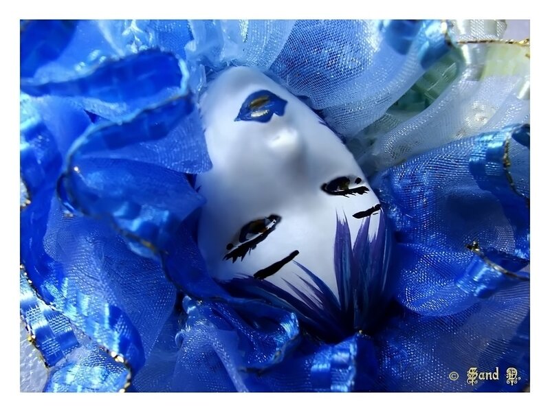 blue mask with fabric