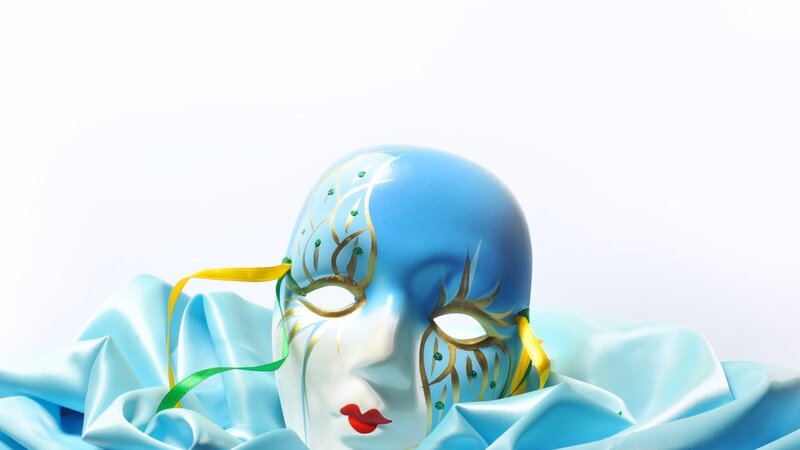 blue masquerade mask