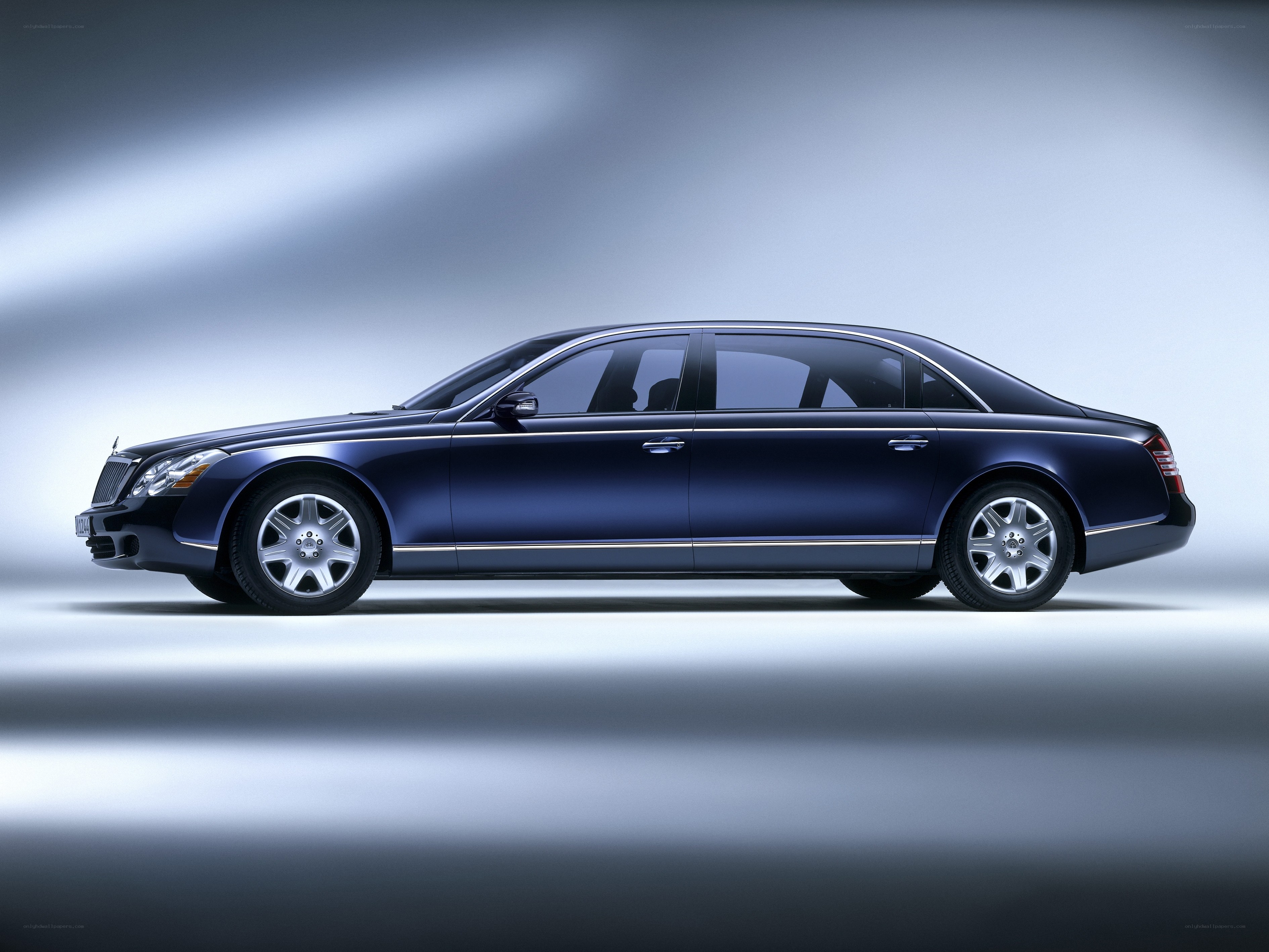 blue maybach sedan