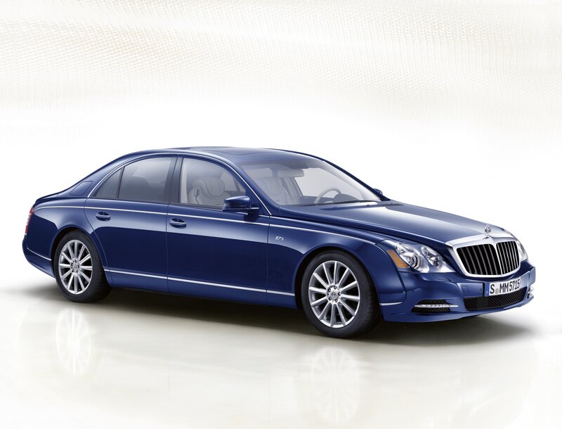 blue maybach sedan