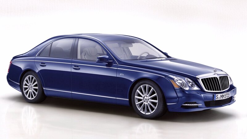 blue maybach sedan