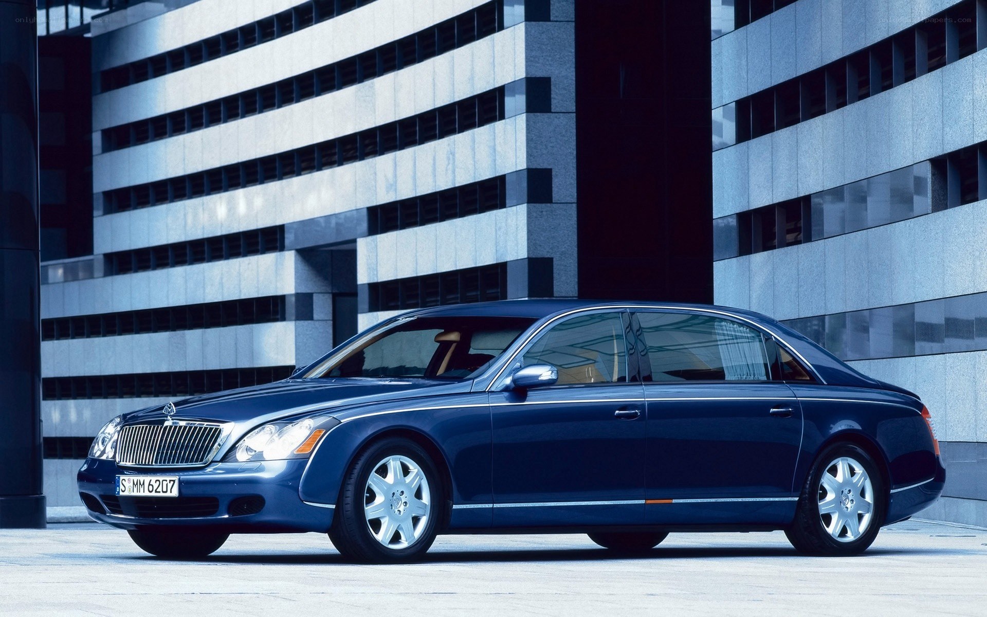 blue maybach sedan