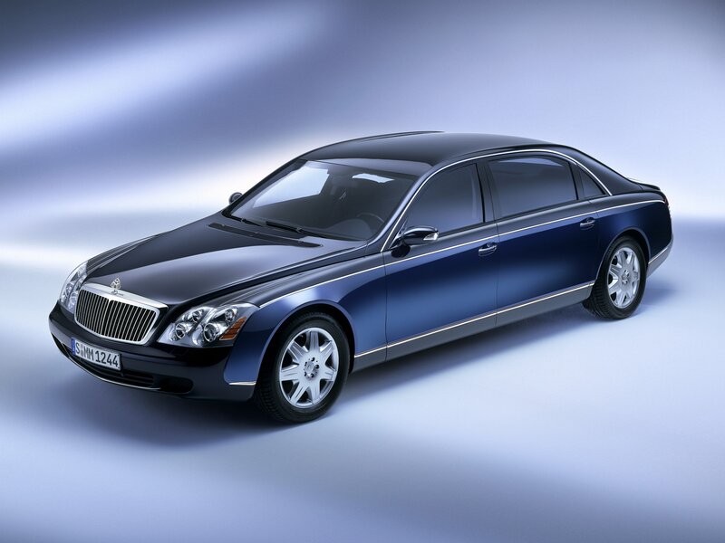 Blue Maybach Sedan — Dramatic, Photograph, Car