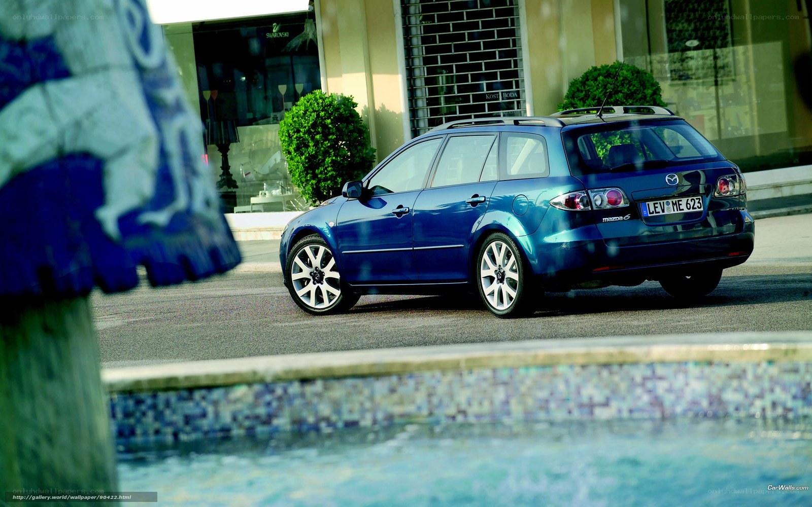 Blue Mazda 6 Wagon in City