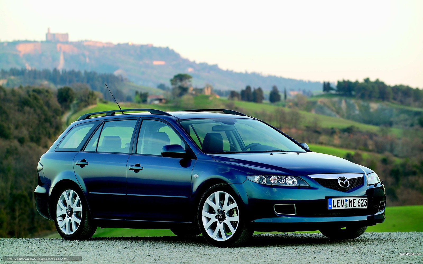 Blue Mazda 6 Wagon in Tuscany